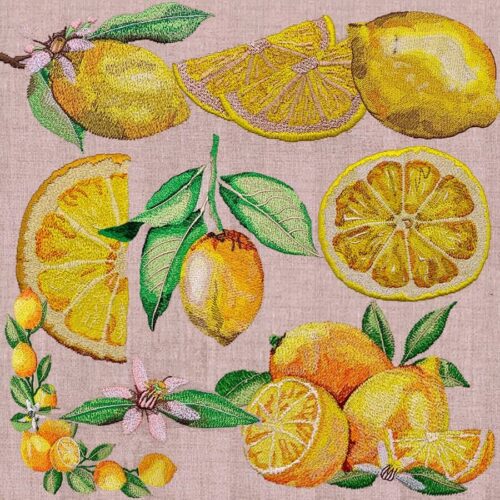 Lemon Drop embroidery design collection