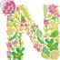Summer Flowers Font N embroidery design