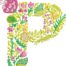 Summer Flowers Font P embroidery design