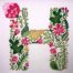 Summer Flowers Font H embroidery design