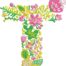 Summer Flowers Font T embroidery design