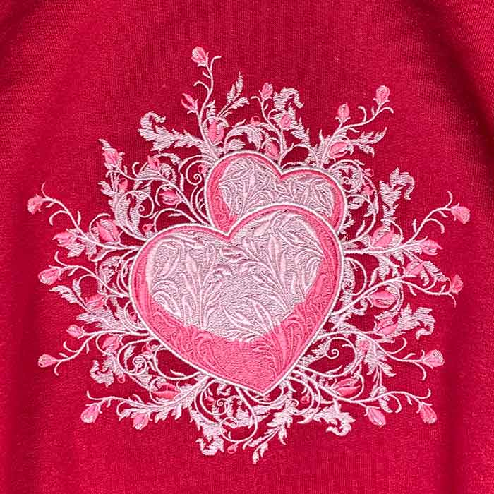 Heart Withs Wirls Embroidery Legacy Design