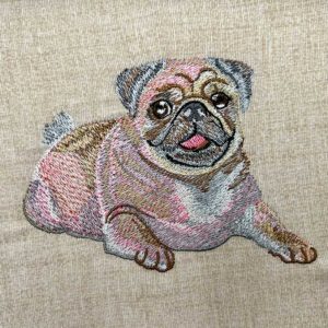 AD Pug Dog Embroidery Design