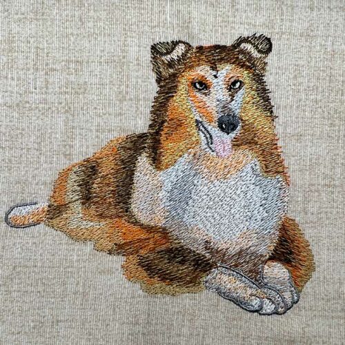 Sheltie dog embroidery design