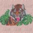 Tiger roar embroidery design