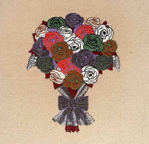 Bouquet of Roses embroidery Design