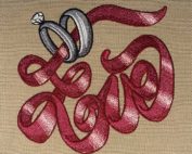 Love rings embroidery design