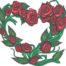 Rose Vine Heart Embroidery Design