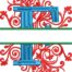 split swirls monogram f embroidery design