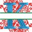 split swirls monogram K embroidery design