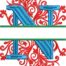split swirls monogram N embroidery design