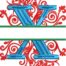 split swirls monogram X embroidery design