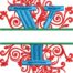 split swirls monogram Y embroidery design