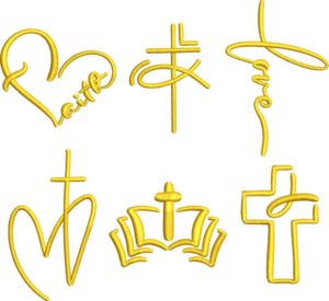 Christian Logos Esa Font Embroidery Design
