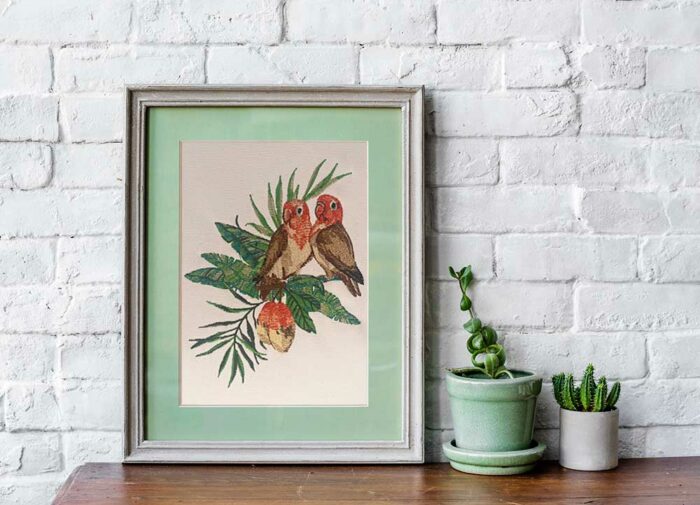 bird of paradise framed embroidery design
