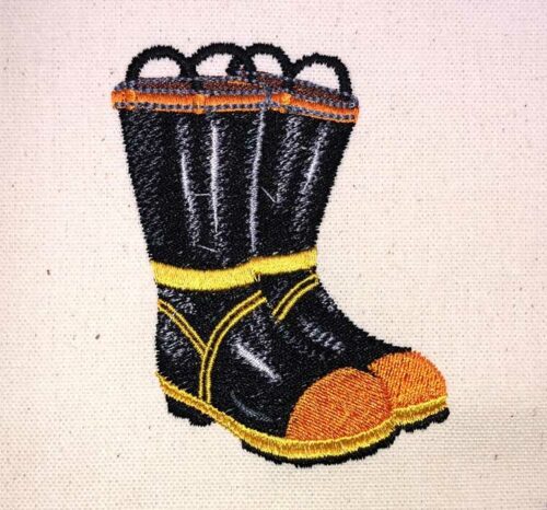 firefighter boots embroidery design