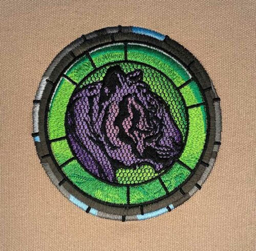 Tiger medallion embroidery design