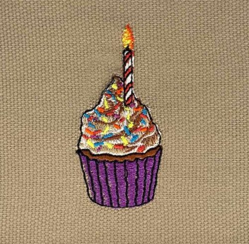 Birthday cupcake embroidery design