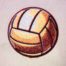 Volleyball embroidery design