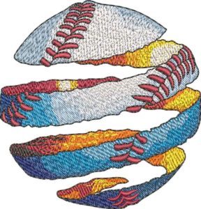 Tear Base ball Embroidery Design