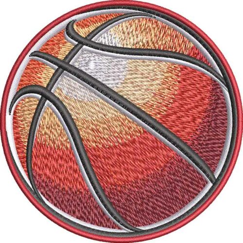 Graphic basketball embroidery design