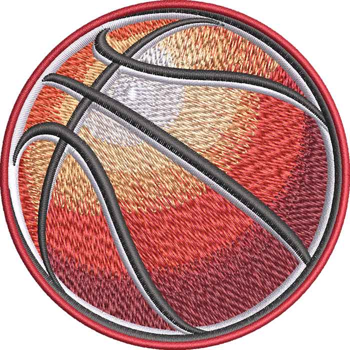 Graphic basketball embroidery design