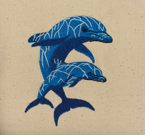 Dolphins embroidery design