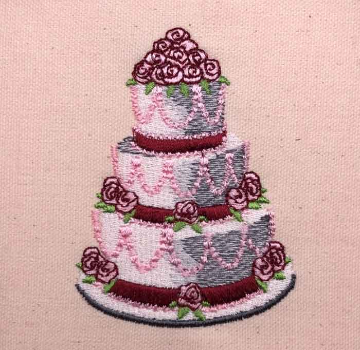 Wedding cake embroidery design