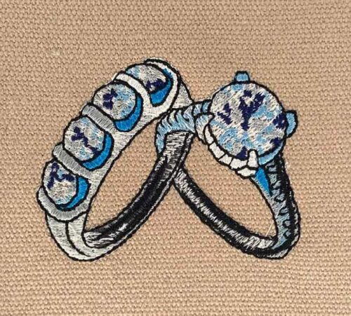 wedding rings embroidery design