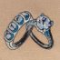 wedding rings embroidery design