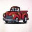 Pickup truck embroidery design