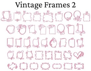 Vintage Frames 2 Esa Font Embroidery Design