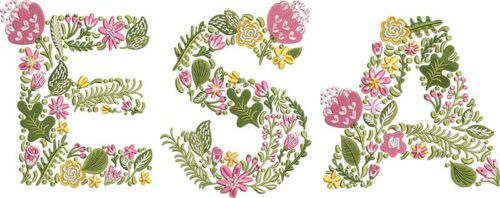Summer Flowers 180 mm Esa Font Embroidery Designs