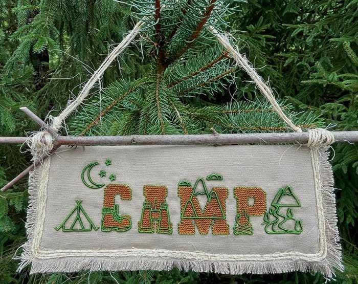 camp icons sign