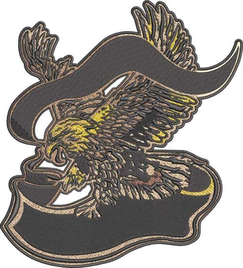 Distressed eagle embroidery design