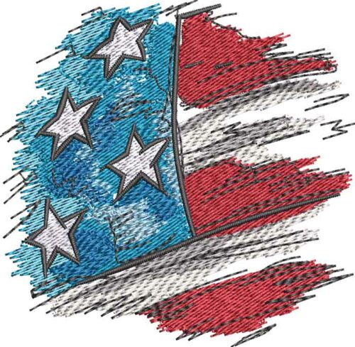 Splatter Sketch Flag L Embroidery Design