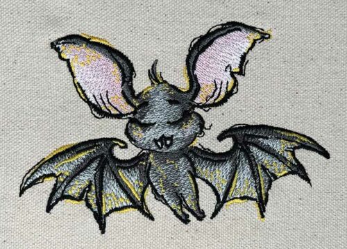 Bat embroidery design