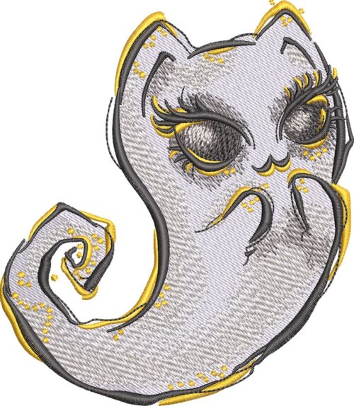 ghost embroidery design