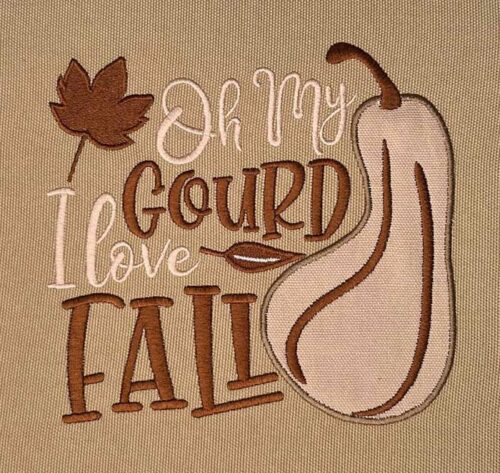 Oh my gourd embroidery applique design