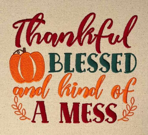 Thankful Blessed Embroidery Design