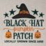Black hat pumpkin patch embroidery design
