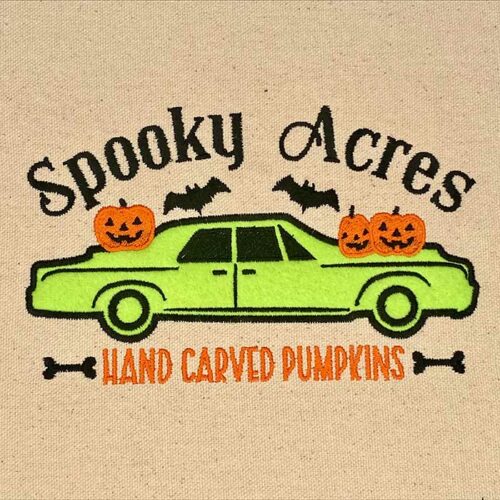 spooky acres embroidery design