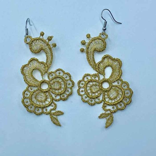 lace earrings Embroidery Design