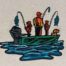 Fishing with dad embroidery design