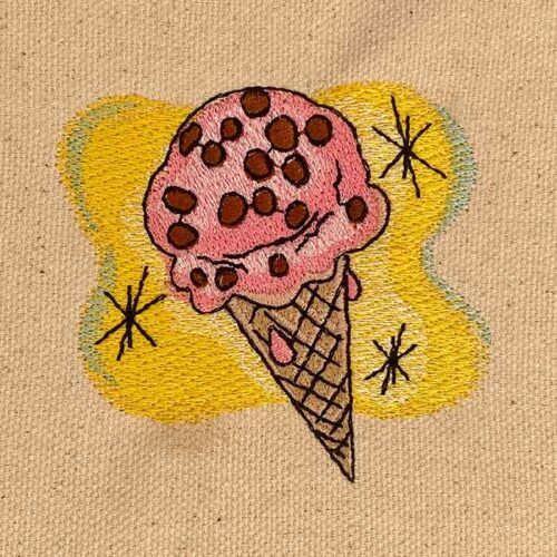 Water color Ice Cream embroidery design