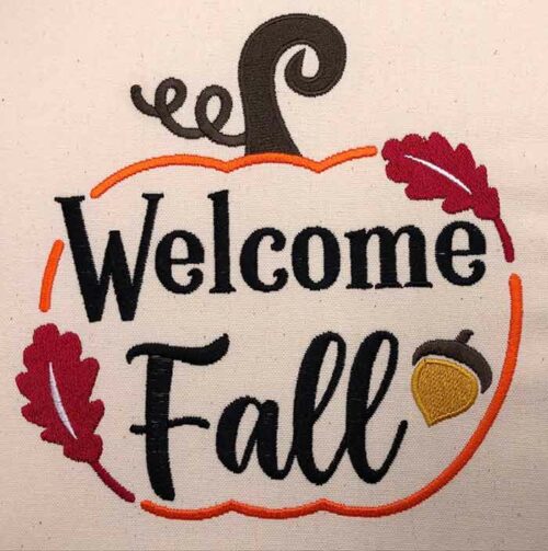 Welcome Fall Embroidery Design