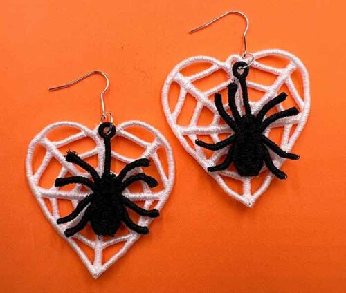 spider earrings Embroidery Design