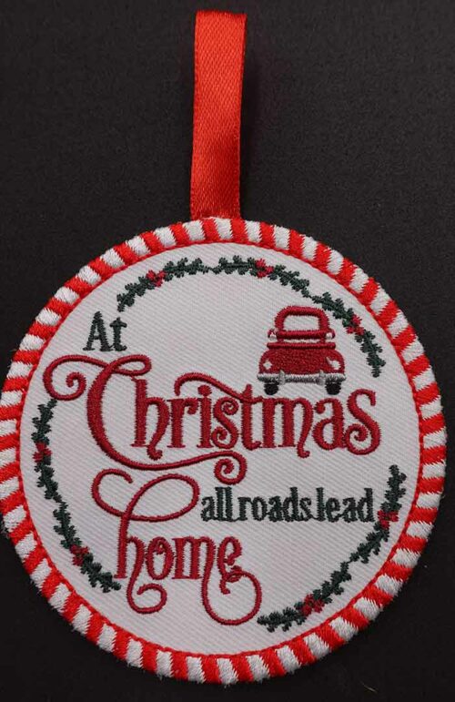 all roads ornament embroidery design