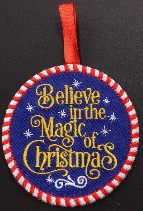 believe in the magic ornament embroidery design