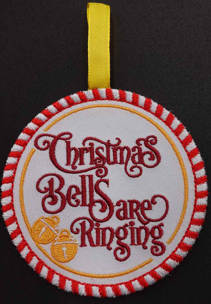 Christmas bells ornament embroidery design